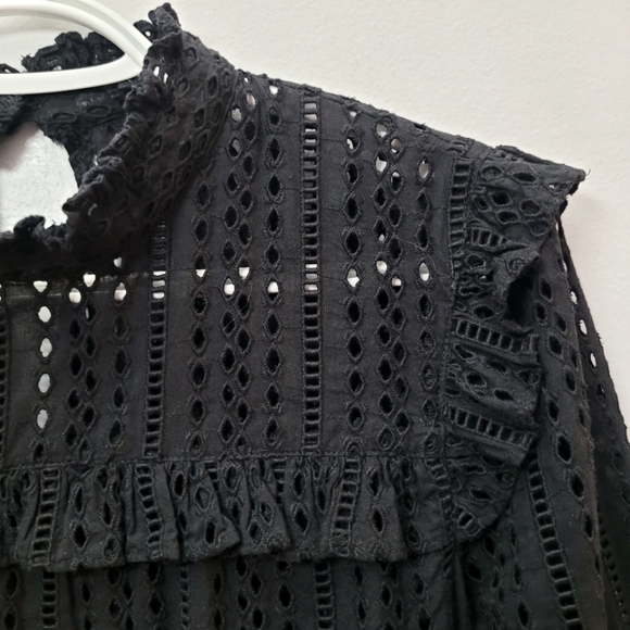 Madewell Mockneck Ruffled Eyelet Blouse - Picture 2 of 8